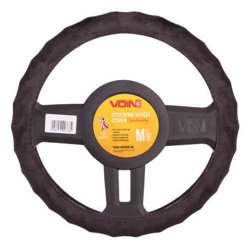 Чохол на кермо VLOD-AL2705 BK з алькантари чорний M з прошивкою Харків