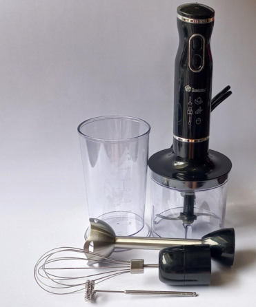 Кухонй блендер ручний 5в1 Domotec R.314B чорний 800Вт Потужний побутовий універсальний з мірною склянкою Львів