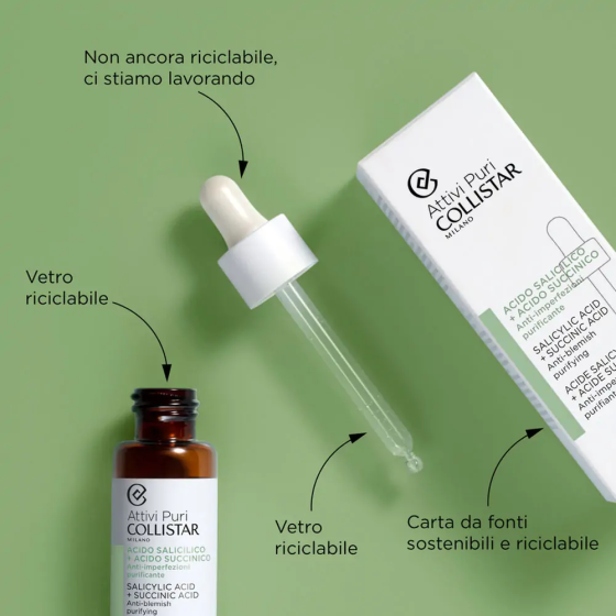 Концентрат для лица Collistar Attivi Puri Salicylic Acid + Succinic Acid 30ml Славянск