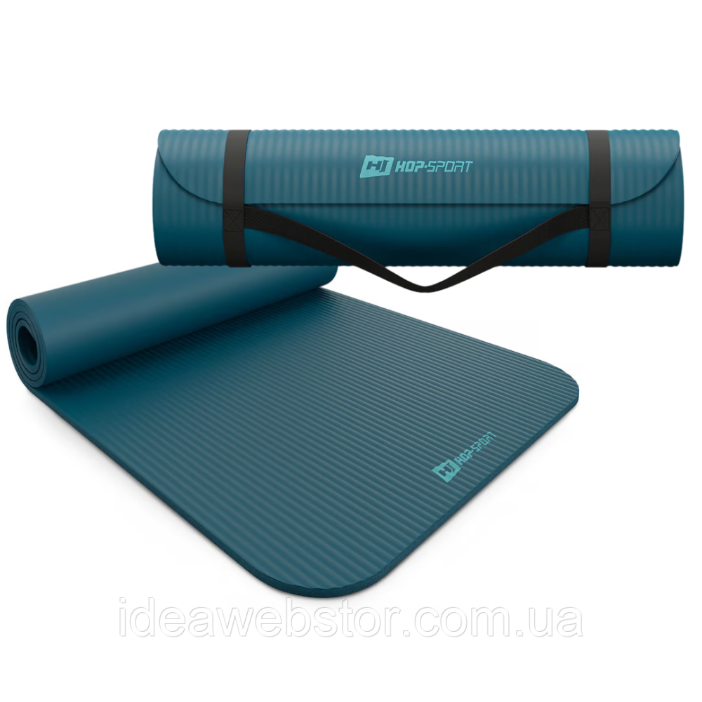 Коврик для йоги Hop-Sport HS-NB010GM NBR 1см темний морський Київ - фото 6