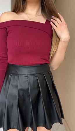 Жіноча базова кофта з відкритими плечима трикотаж рубчик Бургунді, 46/48 Одеса