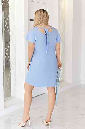 Платье летнее с воланами на плечах Fiesta Батал 54-56, Голубой Киев