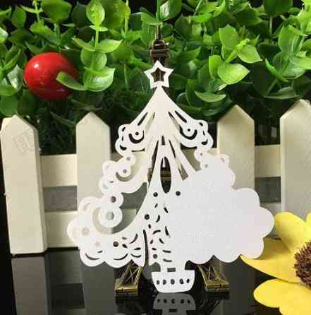 Рассадочные карточки на новый год Ёлка 10 штук 8 на 8см белый Киев