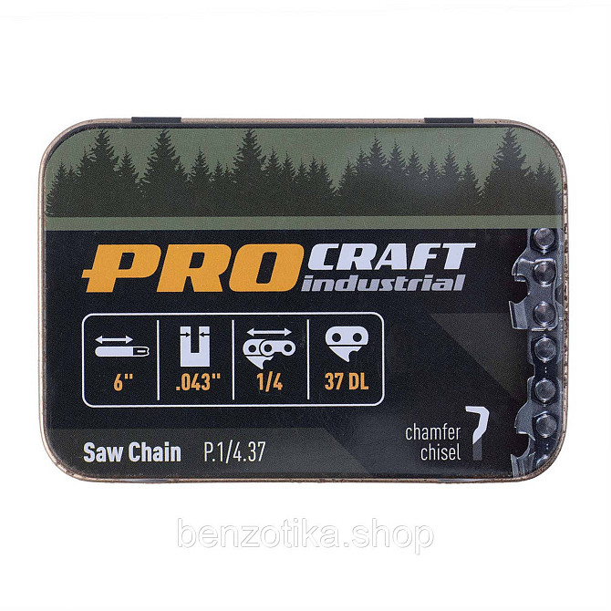 Ланцюг для ланцюгової пилки Procraft industrial P.1/4.37 Universal 1/4" шаг 37 зв. Київ - фото 1