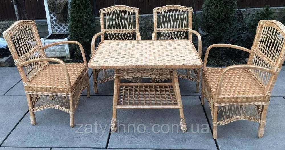 Зручні плетені меблі зі стільцями з підлокітниками Київ - фото 3