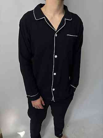 Мужская пижама муслиновая Черный XXL Харьков