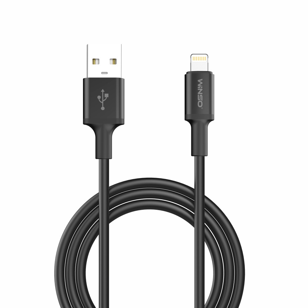Кабель Winso Pro USB to Lightning TPE 1,2м чорний Львів - фото 1