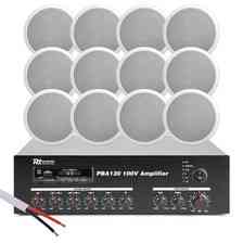 Колонка  Zestaw białych głośników instalacyjnych 12 x 5" CSPB5 100V z wzmacniaczem bluetooth Київ