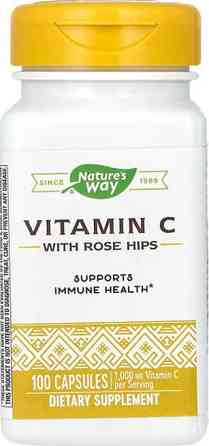 Вітамін С аскорбінова кислота Nature's Way Vitamin C With Rose Hips 100 капс Київ