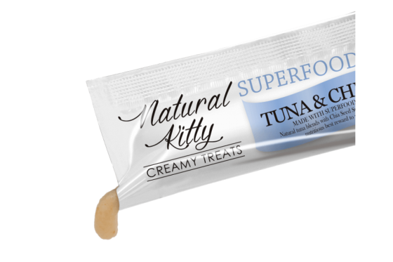 Крем-снек для кішок Natural Kitty Creamy зі смаком тунця та насіння чиа 24 х 12 г Вінниця