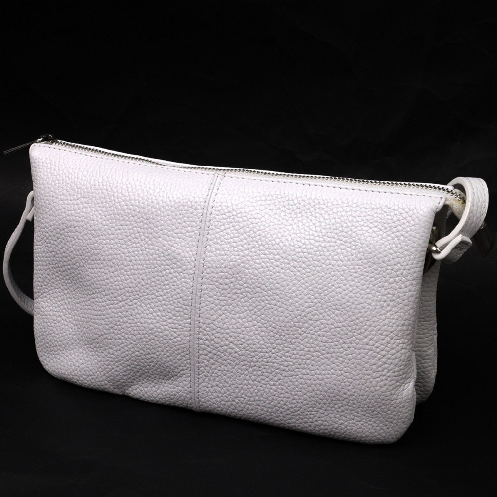 Стильный женский клатч из натуральной кожи Белый (GRANDE PELLE) Киев - изображение 6