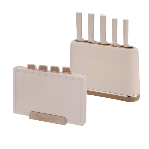 Набір ножів 10 предметів:(5шт + підставка + обробні дошки) MR-1412-BEIGE Maestro Житомир