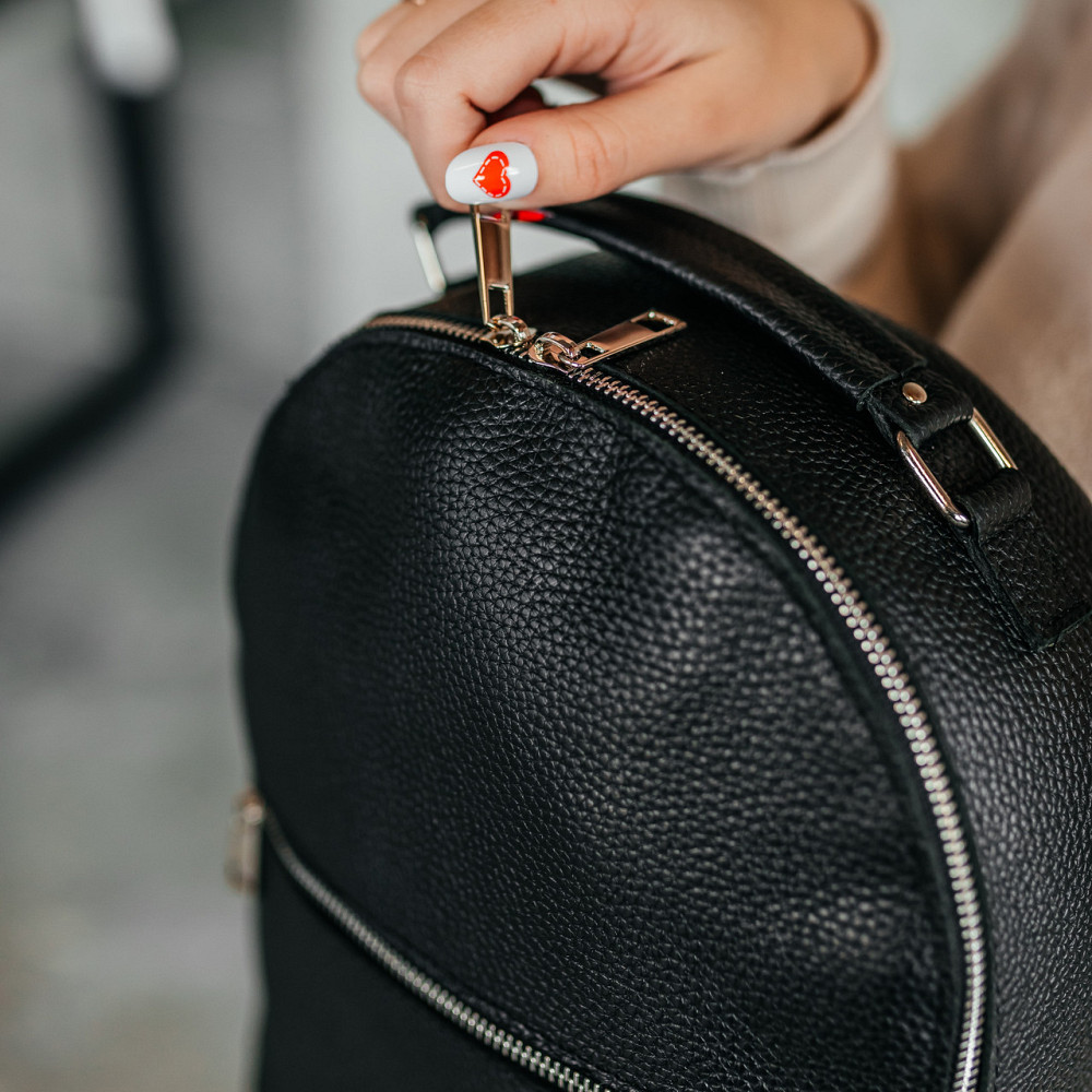 Жіночий рюкзак з натуральної шкіри Montana, стильний рюкзак міський чорнийMasterSem Київ - фото 4