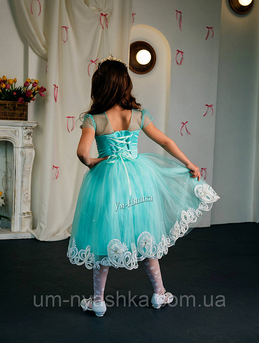 Детское нарядное мятное платье 3Д-Кружево 116-134 Кривой Рог - изображение 5