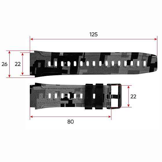 Ремінець для смарт-годинника C22 Camo Grey SBR Київ