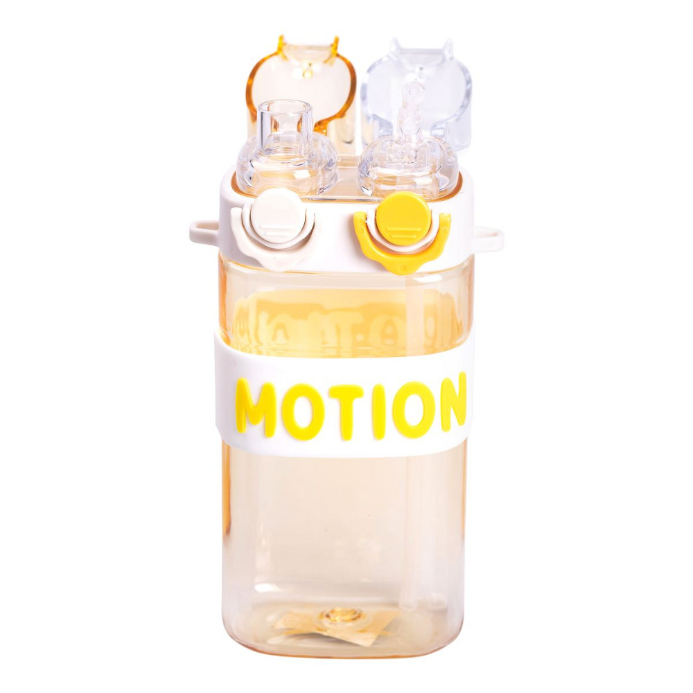 Пляшка для води з трубочкою 550 мл спортивна пластикова пляшка для тренувань Жовта HP-14-49Y Коломия - фото 4