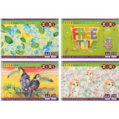 Альбом для рисования ZiBi А4, KIDS Line 20 листов, на пружине (ZB.1440) Винница