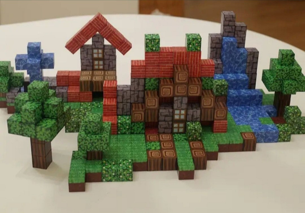 Магнітний конструктор Minecraft 100 деталей – Креативні кубики на магнітах у стилі Майнкрафт Київ - фото 1