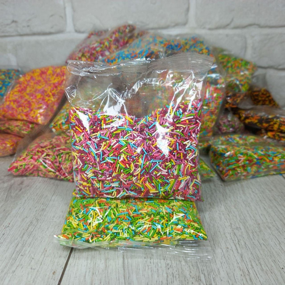 Посипка кондитерська цукрова різнобарвна «Палички» Наволода мікс, 100 г для декору випічки Харків - фото 4