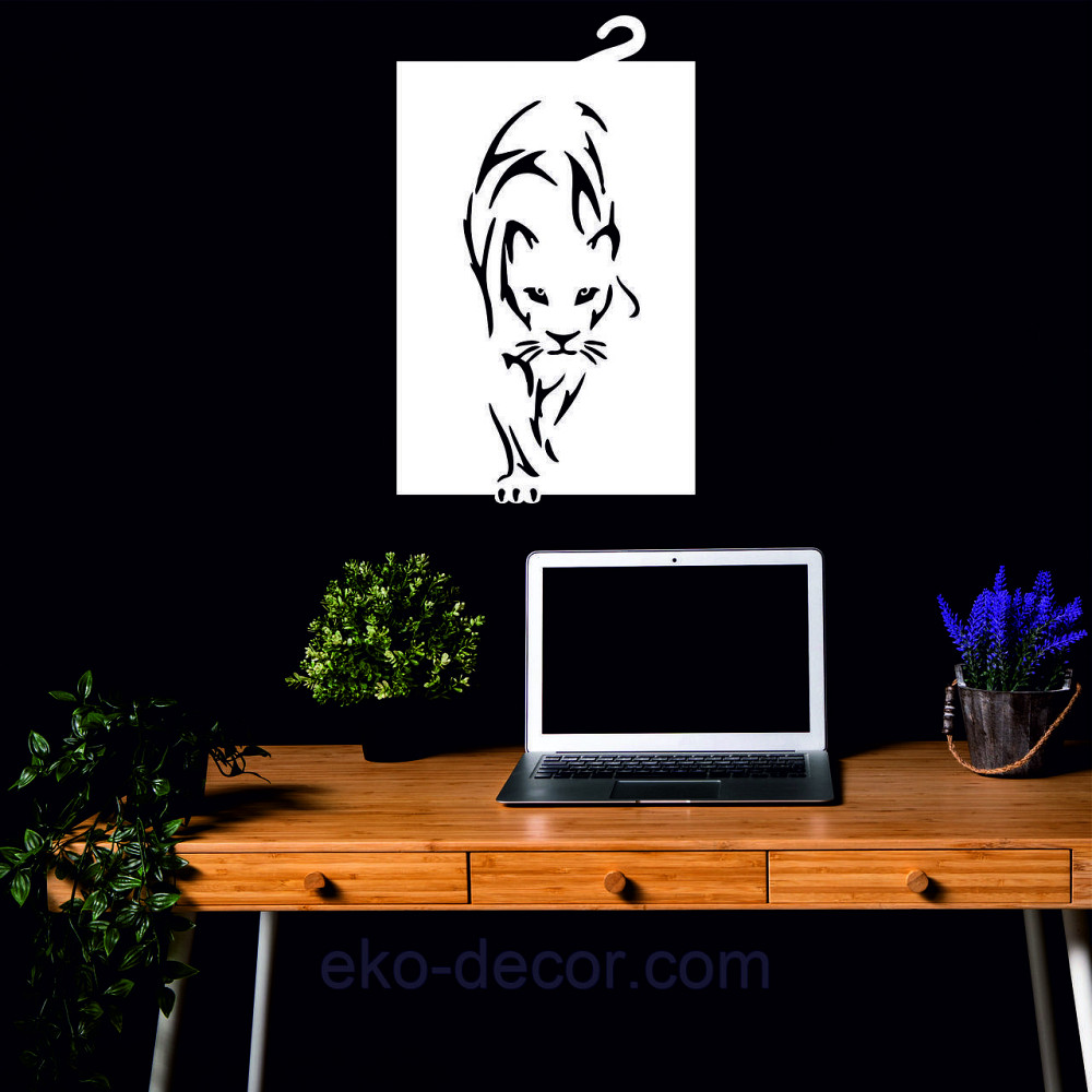 Декоративне настінне Панно «Пантера», Декор на стіну 70*42 см, Білий Київ - фото 4