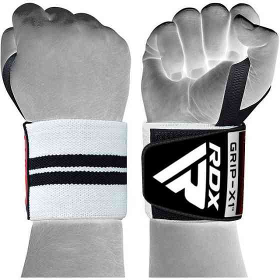 Бинти для зап'ястя (кистьові бинти) RDX W2 Gym Wrist Wraps BLACK/WHITE PLUS Кам'янське