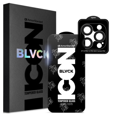 Стекло защитное Armorstandart Supreme Plus Black Icon Apple iPhone 14 Pro Max (ARM68064) Винница - изображение 1