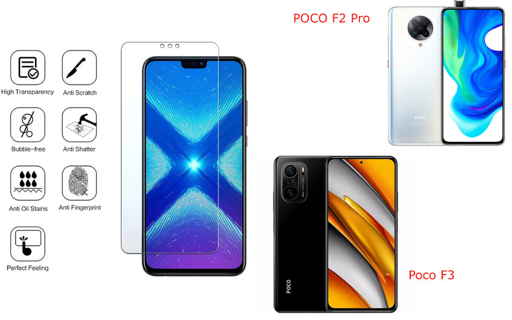 Защитное стекло NeoGlass для POCO F2 Pro, Poco F3 – ультрапрозрачное и устойчивое Киев - изображение 4