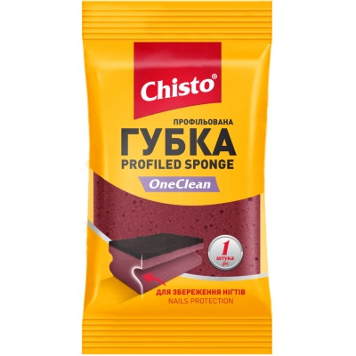 Губки кухонные Chisto OneClean Профилированная 1 шт. (4823098415428) Винница - изображение 1