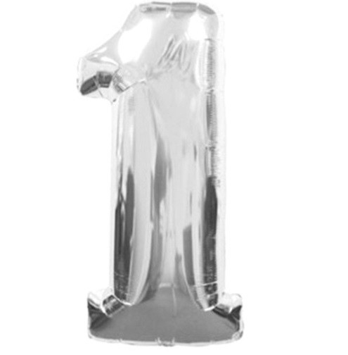 Шарик цифра 1 фольгированная 32 дюйма серебристый Киев - изображение 3