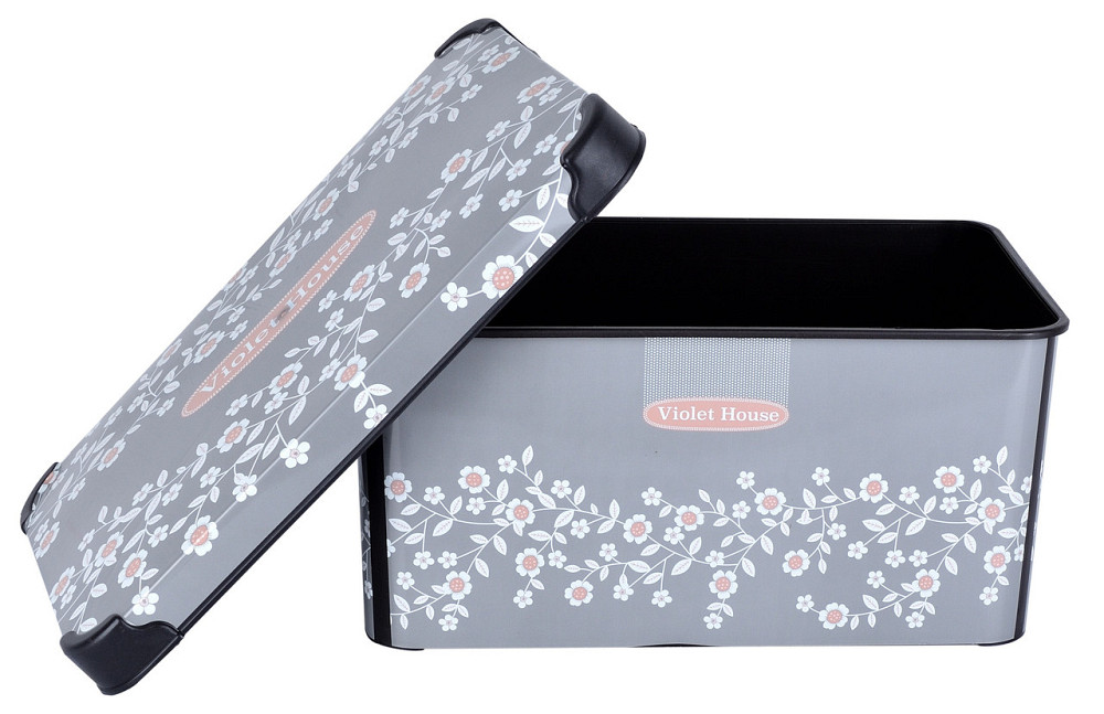 Контейнер Violet House 0647 Decor Antracite Flowers 10 л (6822859) Київ - фото 2