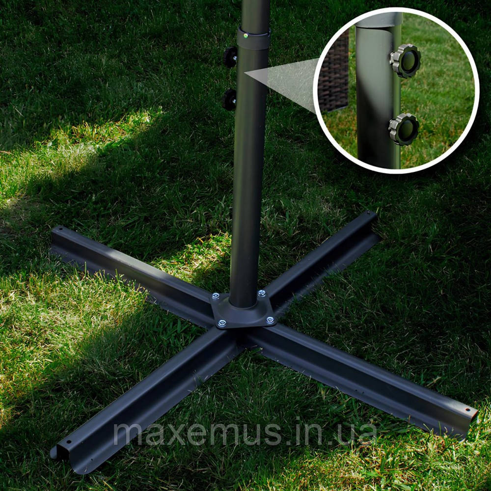 Садовая зонт Bonro B70 12 на 3 м 8 спиц зонта для террасы и сада бежевый + чехол Мостиська - фото 7