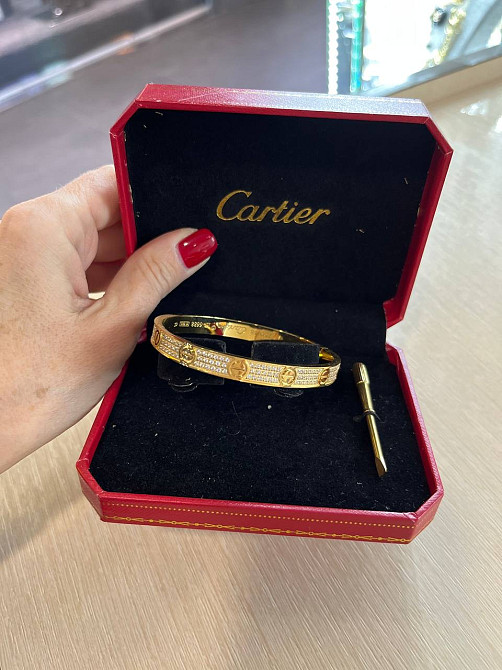 Cartier браслет у цирконах позолота 18 К Одеса - фото 1
