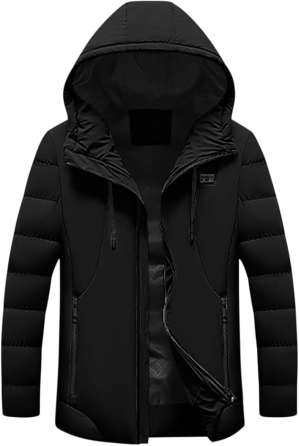 Куртка-парка з підігрівом 15 зон, Softshell, 3 режими, USB, чорна, вітрозахисна, з капюшоном, унісекс Київ