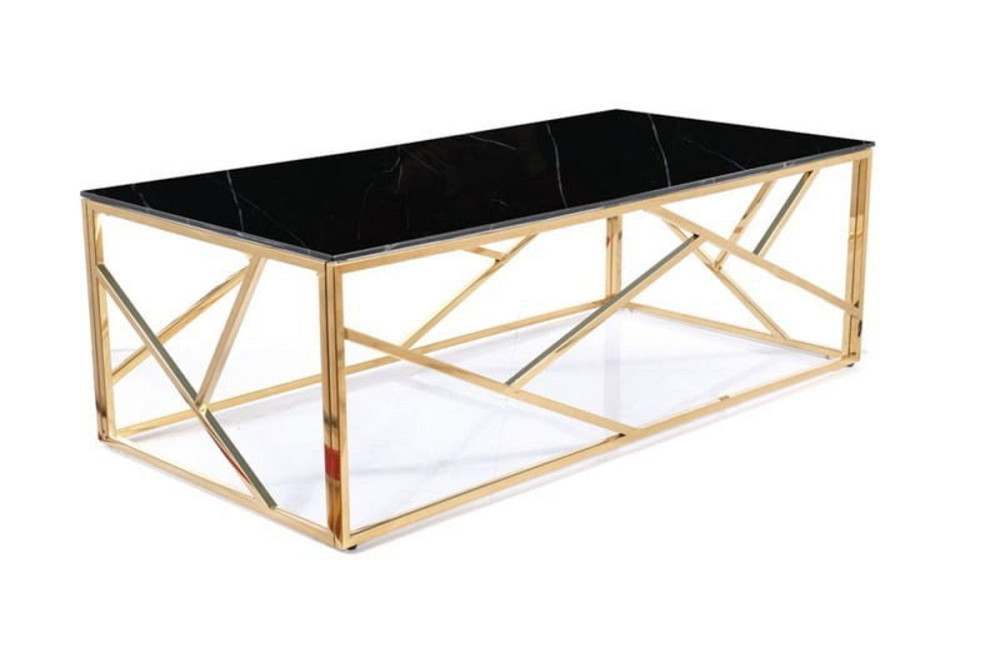 Журнальний столик ESCADA A II чорний еф.мармуру/золото 120x60 Днепр - изображение 5