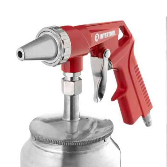 Пістолет піскострумінний, пневматичний, форсунка: 6 мм, нижня подача піску, металевий бачок 1000 мл, 8 атм INTERTOOL PT-0707 Киев