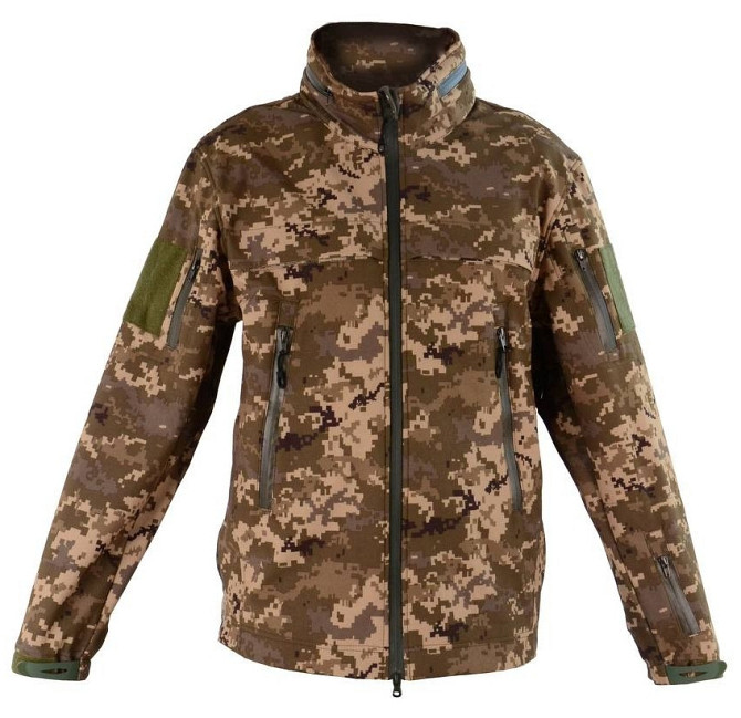 Армейская куртка с капюшоном Soft Shell (Пиксель) M Винница - изображение 4