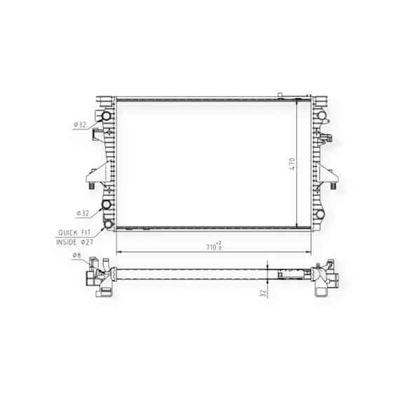 Радіатор охолодження двигуна автомобіль Фольцваген T5 1.9TDI 03- Мукачево