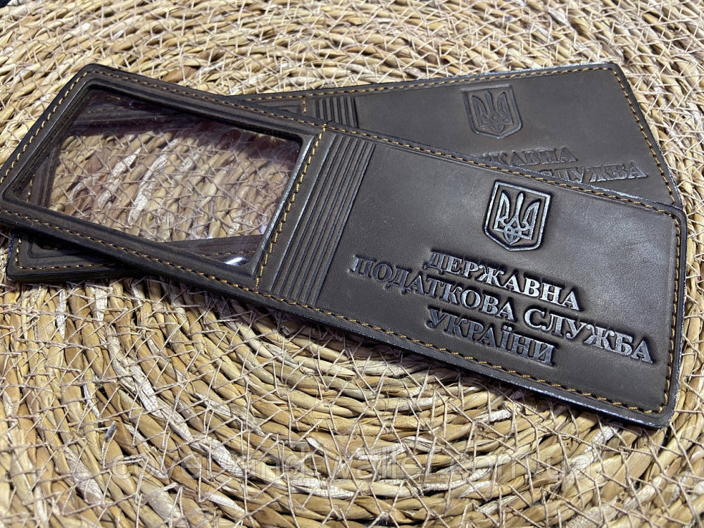 Обкладинка "Державна податкова служба України" із вінтажної шкіри коричневого кольору Київ - фото 1