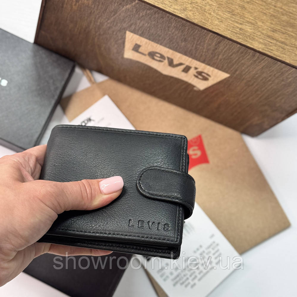 Мужской подарочный набор портмоне и ремень в деревянной коробке Levis (518) Киев - изображение 4