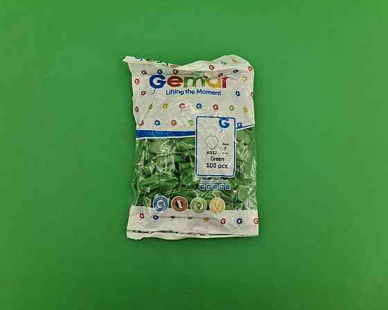 Повітряні кульки 3" (8 см) пастель зелені латексні бомбочки 100 шт Gemar (1 пачка) Харків