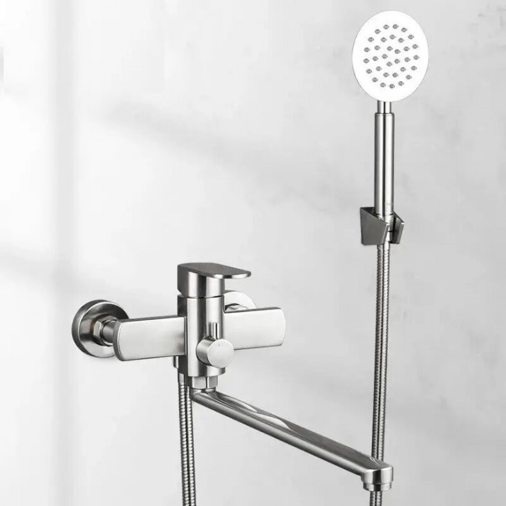 Змішувач для ванни з душовим гарнітуром Frap H805 F22805 сатин Київ - фото 2