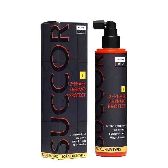 Двофазний термозахисний спрей для волосся 2-Phase Thermo Protect Spray Succor 250 мл Київ