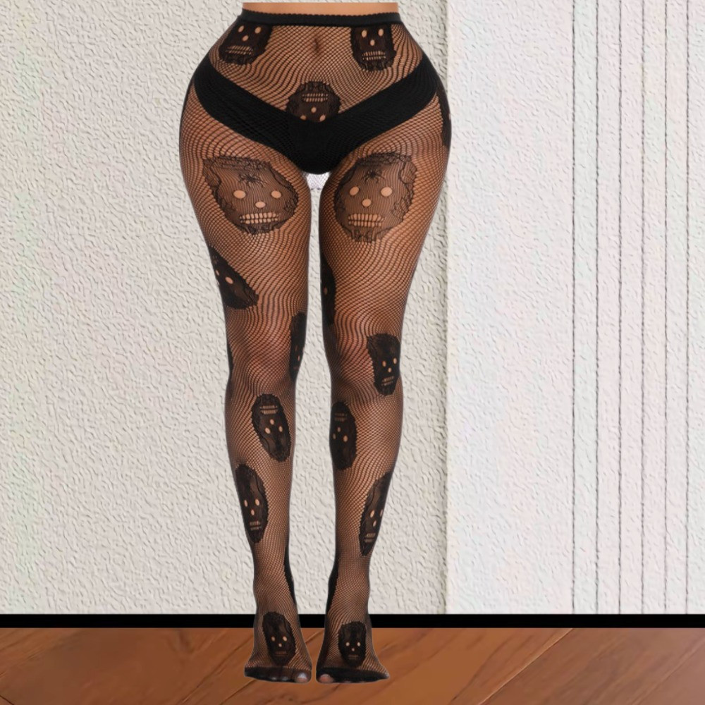 Колготки с черепами на хэллоуин женские one size черный Киев - изображение 2