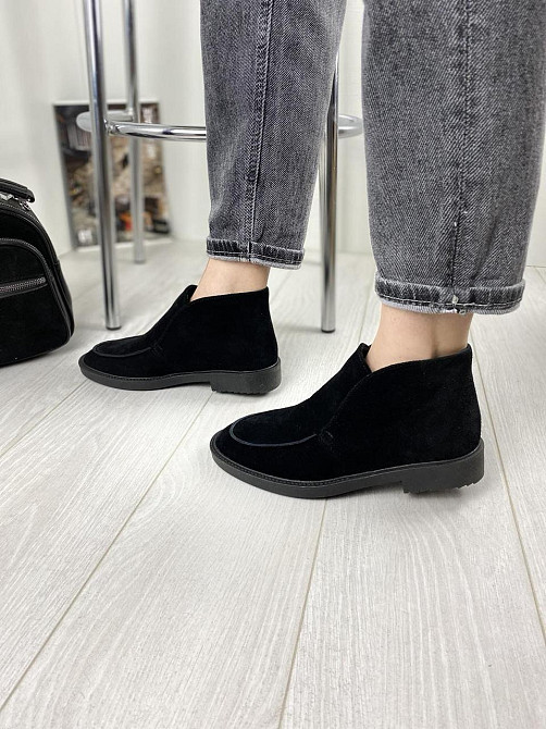 Daragani Черевики жіночі Daragani чорні натуральна замша весна-осінь висота 9 см (3159) 37р.40р Коломыя - изображение 3