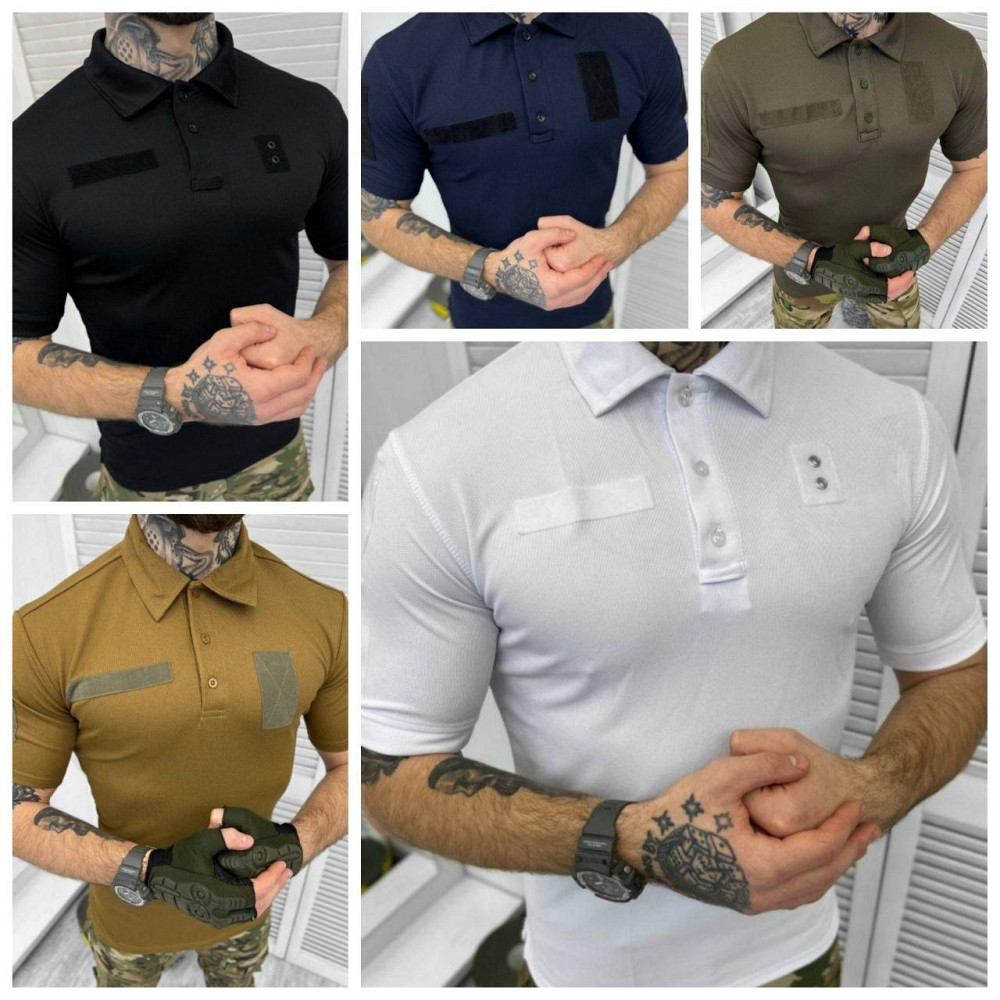 Поло тактическая мужская футболка с липучками под шеврона кайот Одесса - изображение 3