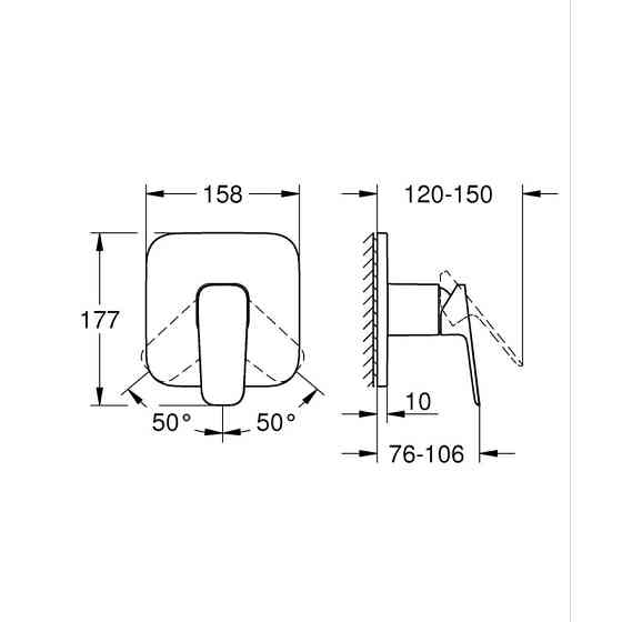 Одноважільний змішувач для душу Grohe Cubeo (1017770000) ( 27387 ) Харьков