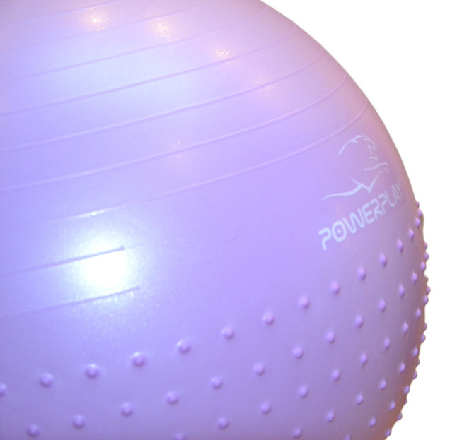 М'яч для фітнесу (фітбол) напівмасажний PowerPlay 4003 Ø75 cm Gymball Бузковий + помпа Каменское - изображение 9