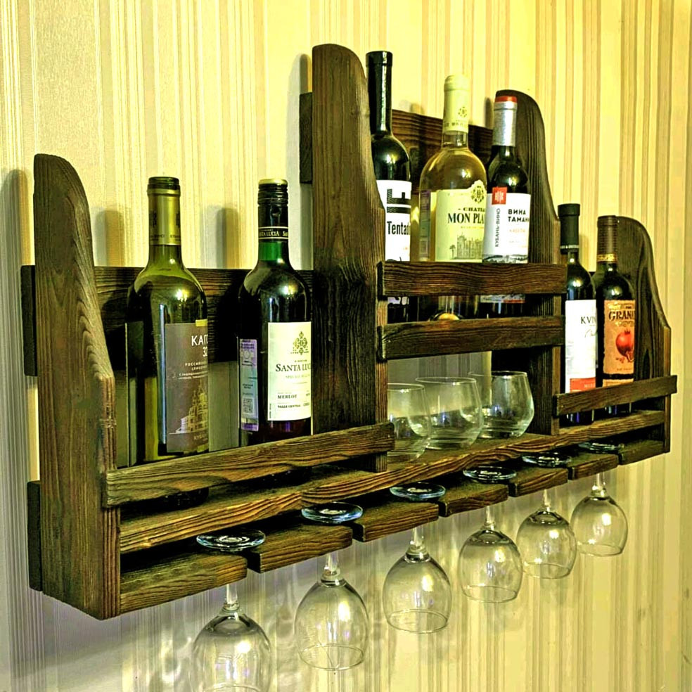 Настенная винная полка 