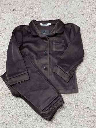 Дитяча велюрова тепла піжама одна кишеня Шоколадний ч/к 146-152 Харків