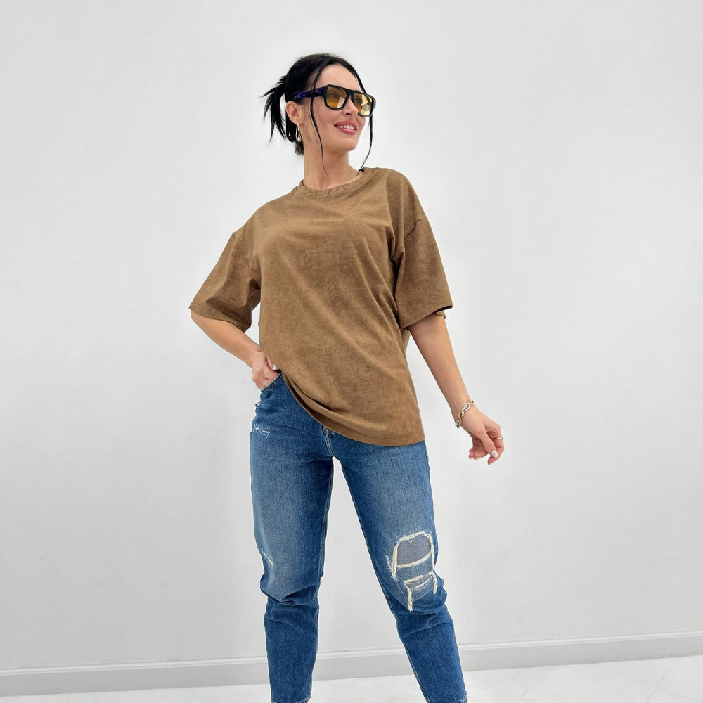 Базова футболка тай-дай "Simple" (Турція) оптом | Норма і батал Капучіно, 46-48 Київ - фото 4